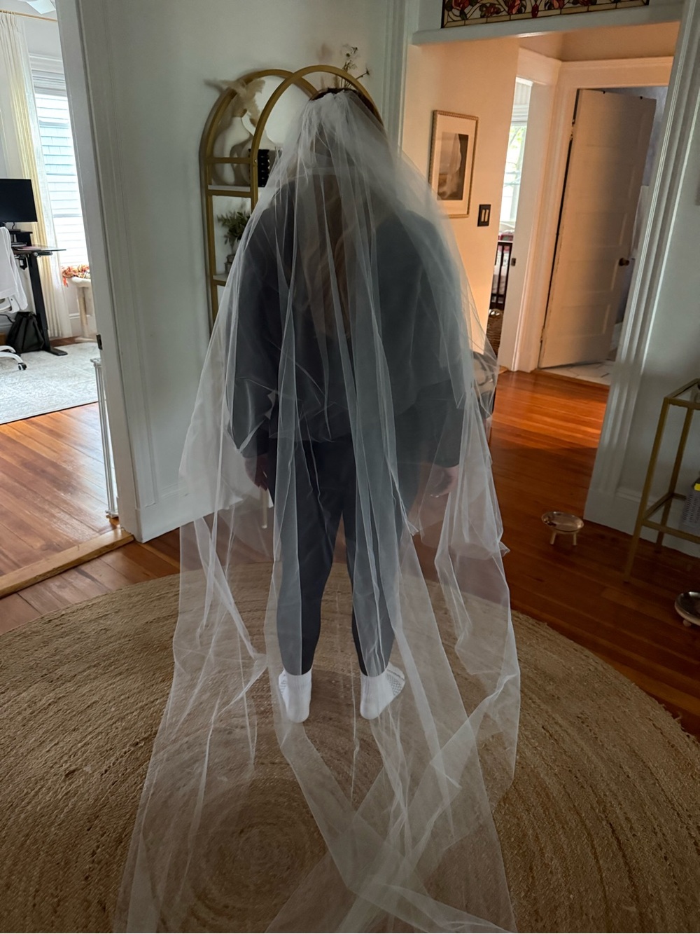 BHLDN White Layered Bridal Veil with Long Train
